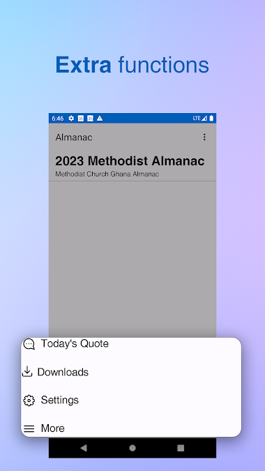 Church Pal daily quote settings and more menu